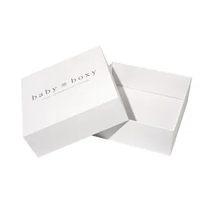 Custom environmental friendly white packaging box for baby children's clothing shipping