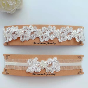 Nouvel ensemble de jarretelles de mariage pour mariée, orné de cristaux exquis, avec perles et broderies, couvre-cuisse - Product Image 5