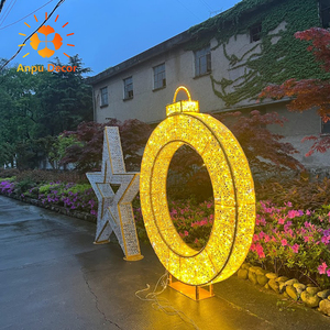 Décorations extérieures <span class=keywords><strong>parc</strong></span> <span class=keywords><strong>centre</strong></span> commercial <span class=keywords><strong>centre</strong></span> d'affaires tout IP65 étanche niveau 3D grand anneau debout arc Led motif lumière - Product Image 4