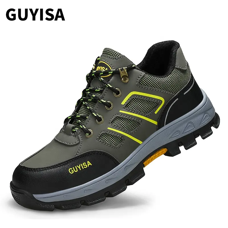 Guyisa ngoài trời đi bộ đường dài an toàn giày tùy chỉnh với ngón chân thép cho công việc cho mùa đông mùa hè mùa thu
