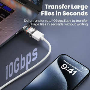 Adaptador USB 3.2 a Tipo C OTG, Carga Rápida de 120W, Transferencia de Datos y Audio de Alta Velocidad de <span class=keywords><strong>10GB</strong></span> para PC, Tablet, Xiaomi, Huawei, Convertidor USB C - Product Image 4