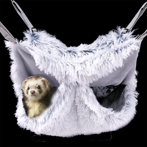 V361 <span class=keywords><strong>Hamac</strong></span> en peluche doux personnalisé pour furets et rats, lit suspendu confortable, sac de sieste avec crochet pour petits animaux, rats, cochons d'Inde - Product Image 1