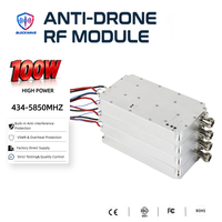 Amplificador de Potencia de RF Multibanda BLOCKWAVE BW-100W 100W GaN, Módulo de Banda Ancha 2.4G/5.8G/GSM/4G, Intercepción de Señales de Drones de Largo Alcance