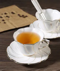 Fast Delivery European Stoneware Vintage Saucers Coffee Tea Cup Sets Porcelain