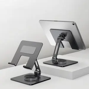 Masa Tablet standı döner ile 360 derece dönen taban Tablet tutucu alüminyum taşınabilir stant ayarlanabilir