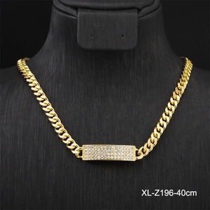 Jxx Cadena cubana de oro de 24K con circonitas, collar de hip hop moderno, colgante de reina, joyería de latón de moda para hombre con engaste de garra - Product Image 5