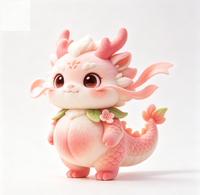 Figurine de collection personnalisée en PVC et ABS, Dragon Pêche Floqué, Mignon Dragon Chinois, Animal de Dessin Animé, Jouet Boîte Mystère, Usine OEM