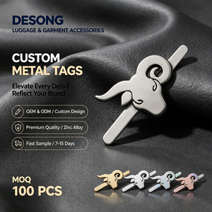 ป้ายโลหะสั่งทำ DESONG รูปทรงสี่เหลี่ยมผืนผ้า โลโก้แบบนูน ล้างทำความสะอาดได้ ตัดขอบด้วยเลเซอร์ ป้ายติดเสื้อผ้า กระเป๋าถือ รองเท้า ขั้นต่ำ 100 ชิ้น - Product Image 5