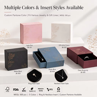 Boîte à bijoux floquée en EVA, finition or rose, OEM ODM, texture mate, certifiée FSC BRC, pour bagues, boucles d'oreilles, colliers, emballage cadeau, MOQ500