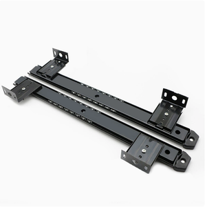Riel Deslizante para Teclado con Rodamientos de Bolas (350 mm), Capacidad de Carga, Acero Laminado en Frío, con Posición de Bloqueo y Soporte de Montaje - Product Image 1