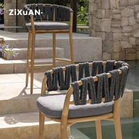 Ensemble table et chaises d'extérieur pour hôtel et villa, mobilier de luxe pour jardin, balcon, bistrot, restaurant, chaises rustiques pour plage et piscine