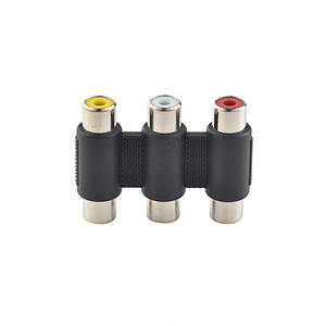 トリプル3 RCA女性への女性AVオーディオビデオジャックコネクタ拡張カプラーアダプター - Product Image 2