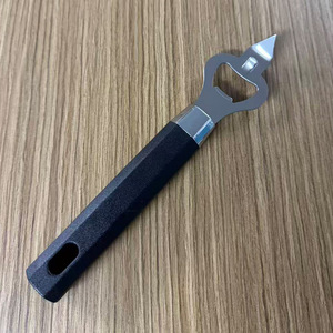 Stainless Steel Bottle Opener With Black Handle For Beer And Beverages Multifunctional Design - Product Image 3