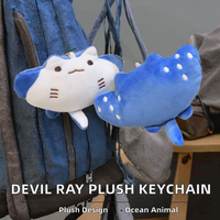 En gros, Porte-clés en peluche Raie diable, Pendentif de sac, Cadeau d'anniversaire pour enfants, Jouet doux en forme de raie diable