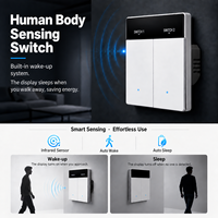 Interrupteur intelligent populaire avec écran LCD, Tuya WiFi, 2 interrupteurs muraux compatibles avec Smart Life, Alexa, Google Home