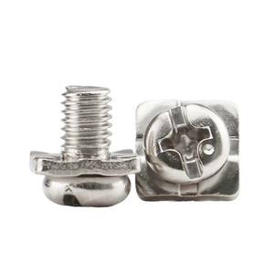 Tornillo combinado de almohadilla cuadrada cabeza redonda tornillo combinado de almohadilla cuadrada cruzada galvanizado y niquelado dos tornillos combinados - Product Image 4