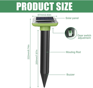 Saijzek OEM ODM Repellente Solare <span class=keywords><strong>a</strong></span> <span class=keywords><strong>Ultrasuoni</strong></span> per Gopher, Marmottini, Topolini, Tondini e Serpenti per Esterni, Fattorie e Prati - Product Image 6