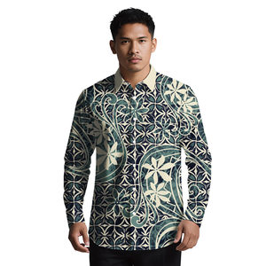 T-shirt à boutons pour <span class=keywords><strong>homme</strong></span> avec motifs tribaux polynésiens personnalisés de Noël, design de tatouage samoan, vêtements pour <span class=keywords><strong>homme</strong></span>, chemises hawaïennes Aloha - Product Image 5