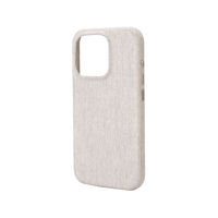 Étui de téléphone en lin beige pour iPhone, coque de protection minimaliste, légère et fine