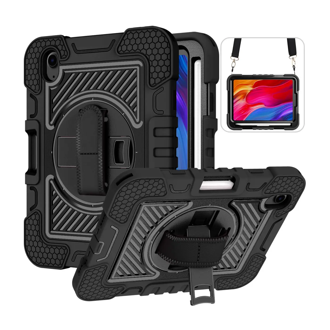 Rugged Protective Shockproof Hard PC Explosion Proof Tablet Case 360 Rotation for iPad Mini 6 Accessories Cover