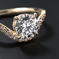 Bague de fiançailles solitaire ovale 0,5-3 carats en or massif 10K/14K/18K avec diamant de laboratoire cultivé, sertie pavé, à tige fendue, certifiée IGI CVD/HPHT VVS