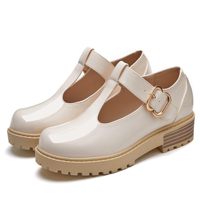 Chaussures d'école Mary Jane à semelle épaisse blanches de haute qualité avec fermeture auto-agrippante, antidérapantes, respirantes, en PU, pour toutes les saisons, vente en gros