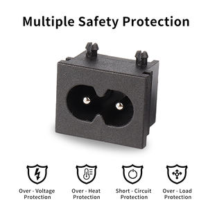 <span class=keywords><strong>Prise</strong></span> SCART LZ-8-1S1 IEC60320 C8 à contact en cuivre, certifiée CCC, 2,5A 250V AC, à fixation rapide, noire, pour masseur de pieds et appareil de drainage des graisses - Product Image 3