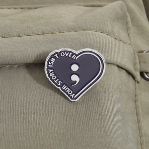 Jouw Verhaal Gaat Niet Over Email Pin Puntkomma Hart Broche Revers Badge Inspirerende Sieraden Cadeau Voor Vrienden - Product Image 3