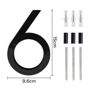 ป้ายเลขที่บ้านอะคริลิคสีดำ ขนาด 8 นิ้ว 10 นิ้ว ป้ายเลขที่บ้านแบบลอยตัว ทำจากทองเหลืองและคอร์เทน ขนาด 30 ซม. - Product Image 4