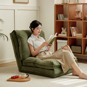 Canapé paresseux simple Tatami avec dossier pliable, rembourrage en mousse, vert foncé, pour adultes et personnes âgées - Product Image 2