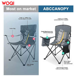 เก้าอี้พับสำหรับตั้งแคมป์กลางแจ้ง Woqi สีเงิน น้ำหนักเบา พกพาสะดวก เหมาะสำหรับตกปลา วาดภาพ และพักผ่อน - Product Image 4