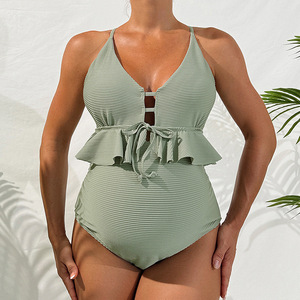 <span class=keywords><strong>Maillot</strong></span> <span class=keywords><strong>de</strong></span> <span class=keywords><strong>bain</strong></span> une pièce <span class=keywords><strong>de</strong></span> maternité pour femme, couleur unie, monokini triangle à bretelles, design découpé, sexy, pour la plage, écologique - Product Image 6