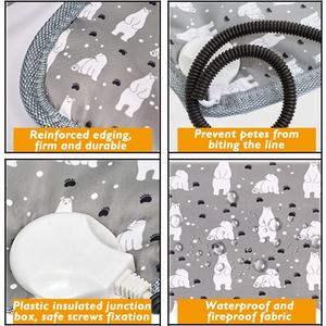 Almohadilla de calor eléctrica para mascotas, esterilla de calefacción con temporizador, cama suave para perros y gatos, calentador impermeable, manta eléctrica para invierno - Product Image 3