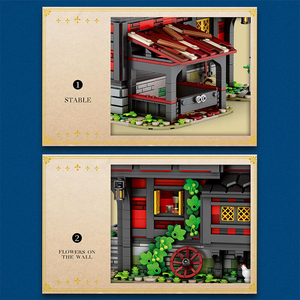 Reobrix 66017 transfrontalier Reobrix66017 hôtel croisé blocs de construction anciens européens scène de rue modèle Puzzle assemblage jouet - Product Image 5