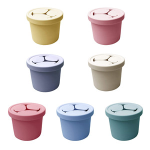 Tasse à collation en silicone de qualité alimentaire sans BPA, anti-fuite, pour bébés de 0 à 12 mois, corps droit, style simple - Product Image 3