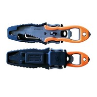 Cuchillo de rescate acuático de espiga completa con funda de liberación rápida de cabeza plana y soporte para chaleco salvavidas