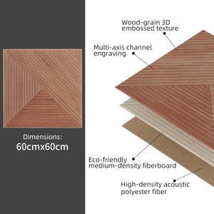 Panneaux muraux acoustiques 3D en feutre, alternative au panneau en liège, avec des languettes adhésives de 60*60 cm pour studio d'enregistrement - Product Image 2