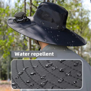 Chapeau ventilateur rechargeable à énergie solaire avec double alimentation pour les sports d'été en extérieur, réglable, unisexe, pour la pêche et les fêtes - Product Image 3