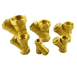 BSP 1/2" 3/4" 1" 1-1/4" 1-1/2" 2" Female Inline Y Mesh Strainer Threads Filter Brass filter valve