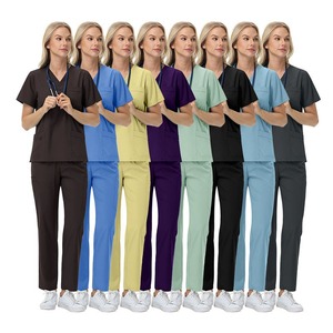 Divisa Ospedaliera in Morbido Poliestere 2025, Uniforme Medica Lavabile per Infermieri e Dottoressa, Set Scrub per Donne - Product Image 1