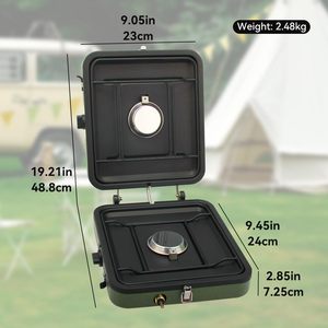 2 Burner 2000W Folding Camping <b>Stove</b> Portable Propane Gas <b>Stove</b> with Carry Bag Adjustable Burners & Piezo Ignition - Product Image 2