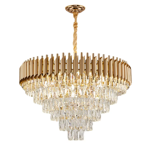 Sản phẩm giá rẻ ánh sáng có thể điều chỉnh hiện đại kim loại thủy tinh pha lê LED trang trí ánh sáng mặt dây chuyền Đèn trần - Product Image 6