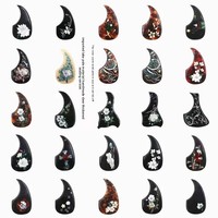 Plaque de protection pour guitare folk de 41/40 pouces avec incrustation florale en celluloïd, colle souple élastique, épaissie, rose colorée