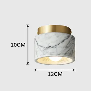 Luxuriöse Italienische Grün-Weiße Marmor Dekor Deckenlampe Moderne 120mm LED Einbauleuchte für Wohnzimmer Schlafzimmer Flur Gang Eiserner Sockel - Product Image 6