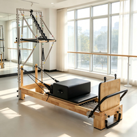 Reformer Pilates Kayu Oak Profesional Grosir dengan Half Trapeze Tower Kelas Komersial Pabrik Reformer