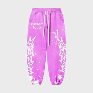 Survêtements amples et décontractés à rayures avec logo personnalisé OEM, coupe sport, jambe large, 100 % coton imperméable - Product Image 3
