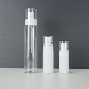 Stock White Fine Mist Spray Bottle 50ml 100ml 150ml White PET <b>Plastic</b> <b>Packaging</b> Bottle Flat-shoulder Press Emulsion Dispensing - Product Image 4