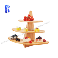 OKEY düğün dekorasyon ahşap hizmet Cupcake standı dekoratif ahşap tatlı ekran büfe yükseltici