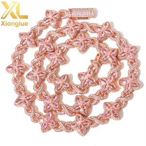 American Hip Hop <b>Clover</b> 8-Character Chain Cuban Chain Men's Necklace Jewelry High Grade Zircon <b>Bracelet</b> - Product Image 6