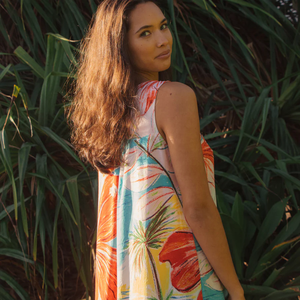 OEM Strandkleidung Eleganter Bedruckter Maxi-Kaftan Kimono Lässige Lange Strand-Überwürfe Hawaiianische Kleider für Frauen - Product Image 6